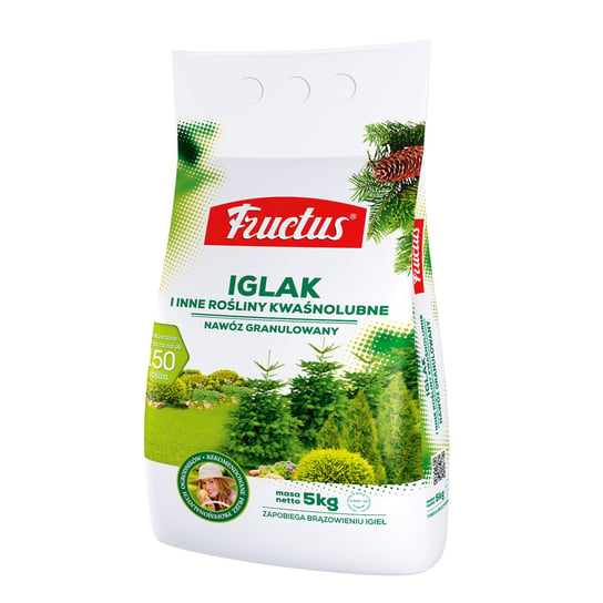 FRUCTUS  IGLAK 5 KG do nawożenia roślin iglastych, preferujących kwaśny odczyn gleby FRUCTUS