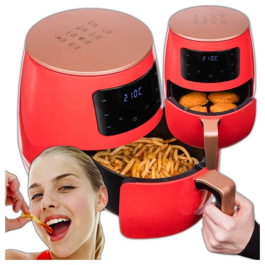 Frytkownica Beztłuszczowa Air Fryer Bezolejowa 4,5L 1400W 5 Programów Panel Zlaro