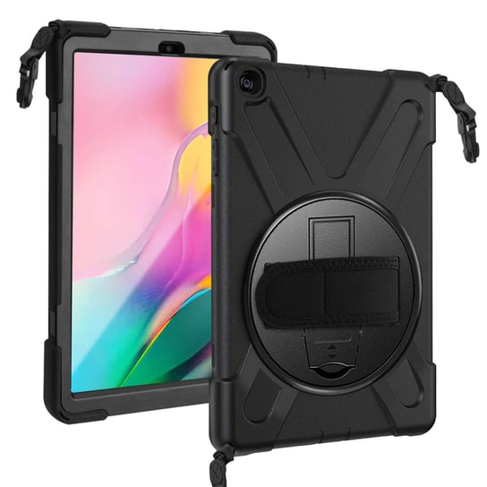 Full-Body Galaxy Tab A 10.1 2019 Etui na rękę/pasek na ramię z podstawką – 4Smarts, czarne 4smarts