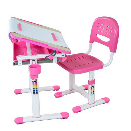 Fundesk, Bambino, Biurko, Krzesło, Różowy Fun Desk