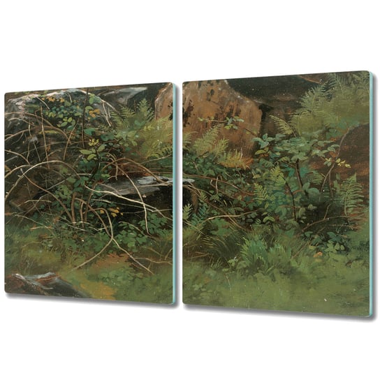 Funkcjonalna Deska Kuchenna - Osłona indukcji - 2x 40x52 cm - Obraz olejny las Coloray