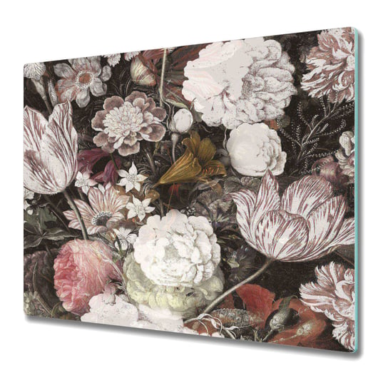 Funkcjonalna Deska Kuchenna - Osłona indukcji 60x52 cm - Holenderska sztuka kwiatowa Coloray
