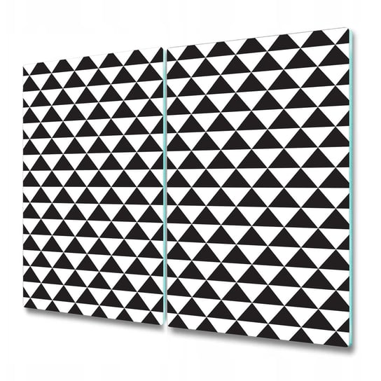 Funkcjonalna Deska Kuchenna - Osłona indukcji - Czarno-białe trójkąty - 2x30x52 cm Coloray