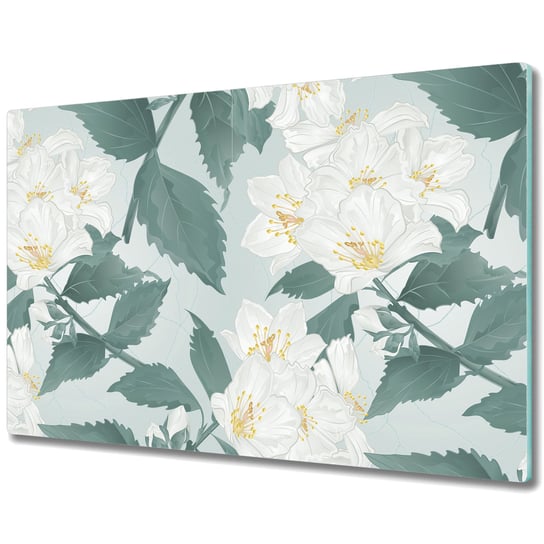 Funkcjonalna Deska Kuchenna - Osłona indukcji - Kwitnące kwiaty pastelowa natura - 80x52 cm Coloray