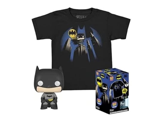 Funko Pocket Pop! & Tee: Dc - Batman - For Children And Kids - Large - (L) - Dc Comics - T-Shirt - Clothes With Collectable Vinyl Minifigure - Gift Idea - Toys And Short Sleeve Top For Boys And Girls Inna marka
