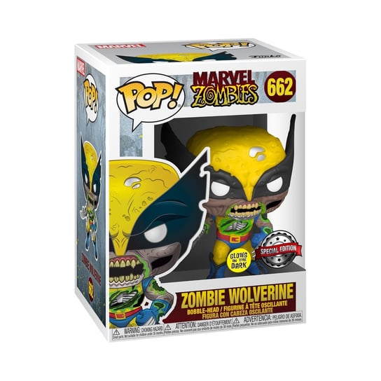 Funko POP! Marvel, figurka kolekcjonerska, Zombie Wolverine, Glow, 662 Funko POP!