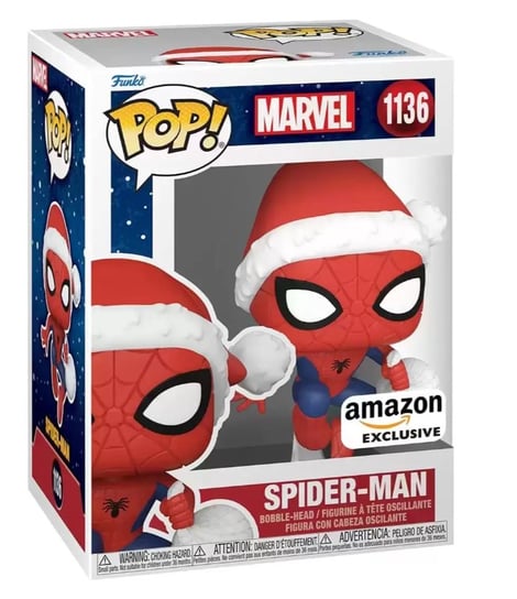 funko pop! spider-man marvel 1136 with santa's hat ekskluzywna figurka Inna marka
