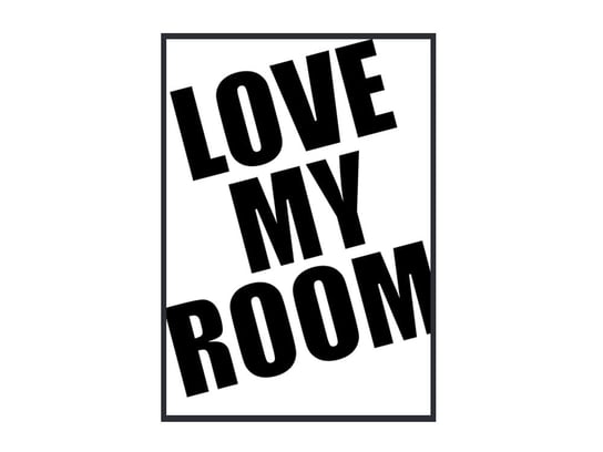 Funky Wall, Plakat, Love my room, Czarny, 50x70 cm Funky Wall