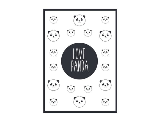 Funky Wall, Plakat, Love panda, Czarny, 50x70 cm Funky Wall