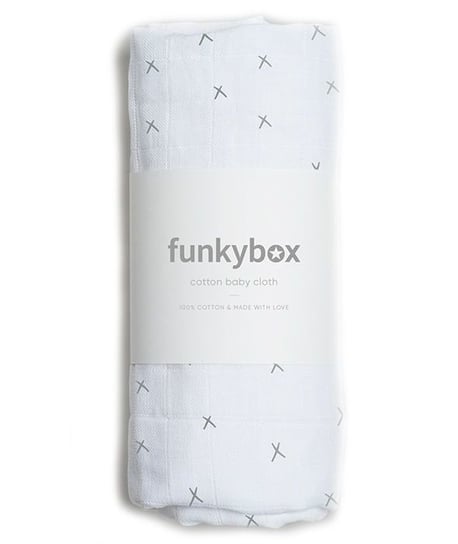 Funkybox, Pieluszka bawełniana, Wonderful, Dark Grey, 70x70 cm Funybox