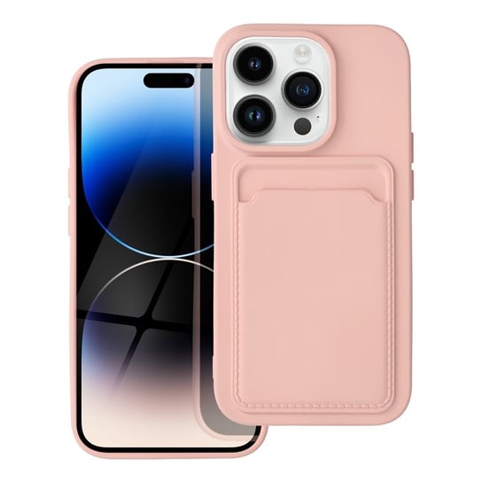 Futerał CARD CASE do IPHONE 14 PRO różowy 4kom.pl