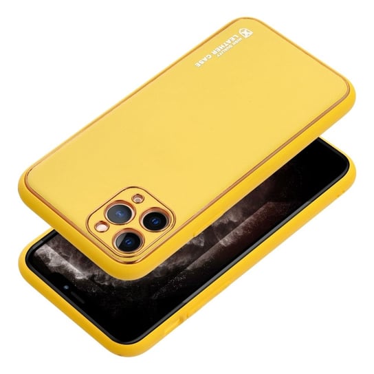 Futerał LEATHER Case skórzany do IPHONE 15 PLUS żółty Partner Tele