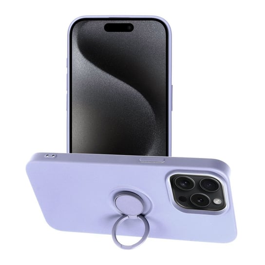 Futerał SILICONE RING do IPHONE 15 PRO MAX fioletowy OEM