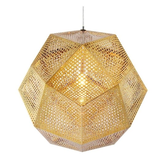 Futurystyczna LAMPA wisząca KKST-5001 GOLD metalowa OPRAWA zwis geometryczny siatka złota Step Into Design