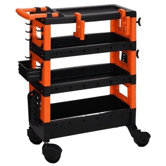 FX-Tools Wózek na narzędzia, 4-poziomowy, czarno-pomarańczowy FX-Tools