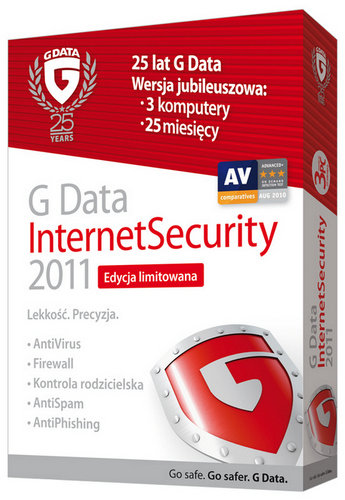 G Data Internet Security 2011 wersja trzystanowiskowa na 25 miesięcy G Data