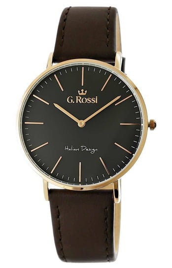 G. Rossi, Zegarek damski, 11014A7-1B1, ciemnobrązowo-różowy G. Rossi