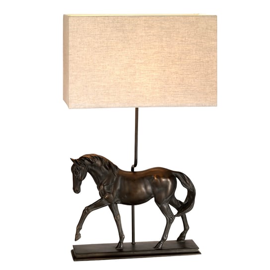 Gabinetowa lampa stojąca DL-DORADO-TL koń brąz beżowy ELSTEAD LIGHTING