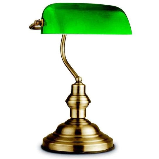 Gabinetowa LAMPKA ANTIQUE  24934 Globo stojąca LAMPA bankierska na biurko złota zielona Globo