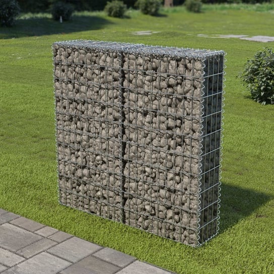 Gabion ogrodowy z pokrywą VIDAXL, srebrny, 20x100x100 cm vidaXL