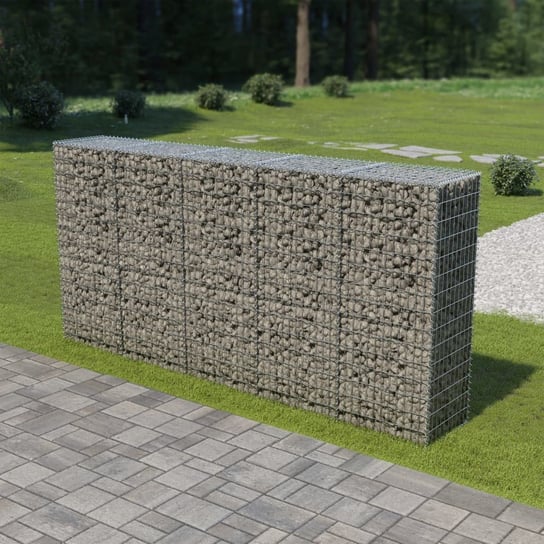 Gabion ogrodowy z pokrywą vidaXL, srebrny, 50x150x300 cm vidaXL