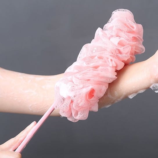 Gąbka / myjka do mycia pleców na rączce - różowa Hedo
