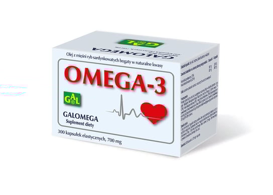 GAL, Galomega, olej z mięśni ryb sardynkowatych bogaty w naturalne kwasy  omega-3, suplement diety, 300 kapsułek elastycznych Gal