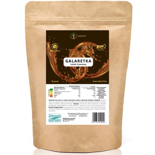 Galaretka Bez Cukru o Finezyjnym smaku Kawowym 210g - 30 Porcji Keto Sansei Sansei