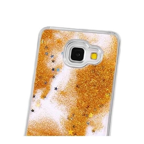 Galaxy A5, 2016 etui Stardust z ruchomym płynem w środku, złoty brokat EtuiStudio