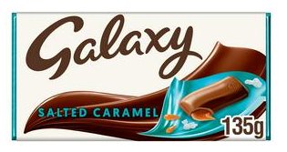 Galaxy Salted Caramel & Milk Chocolate Block Bar Vegetarian 135g Galaxy