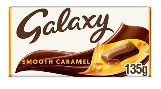 Galaxy Smooth Caramel & Milk Chocolate Block Bar Vegetarian 135g Galaxy