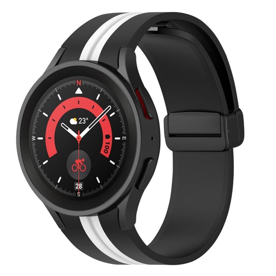 Galaxy Watch 5 / 5 Pro / 4 Pasek Elastyczny silikon Dwukolorowy biały / czarny Avizar