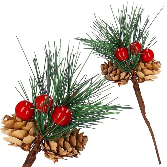 Gałązka świąteczna 20 cm ozdoba do stroików dekoracja z jarzębiną Springos