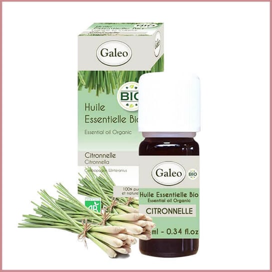 Galeo, Olejek eteryczny BIO z trawy cytrynowej, 10 ml Galeo