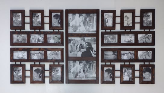 Galeria Multirama z drewna Ramka na zdjęcia Foto Prezent 10x15 i A4 drewutnia-art