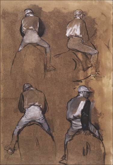 Galeria Plakatu, Four Studies of a Jockey, Edgar Degas, 30x40 cm Galeria Plakatu