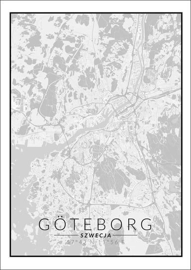 Galeria Plakatu, Goteborg mapa czarno biała, 40x60 cm Galeria Plakatu