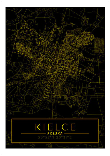 Galeria Plakatu, Kielce mapa złota, 21x29,7 cm Galeria Plakatu