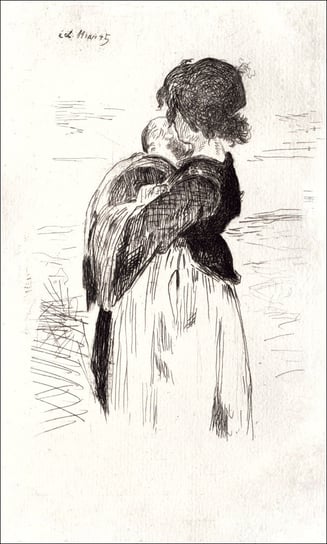 Galeria Plakatu, Le Petite Fille Tenant Un Bebe, Edouard Manet, 59,4x84,1 cm Galeria Plakatu
