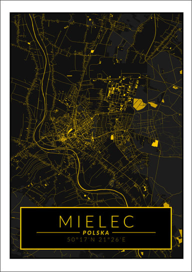 Galeria Plakatu, Mielec mapa złota, 59,4x84,1 cm Galeria Plakatu