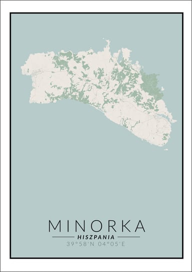 Galeria Plakatu, Minorka mapa kolorowa, 60x80 cm Galeria Plakatu