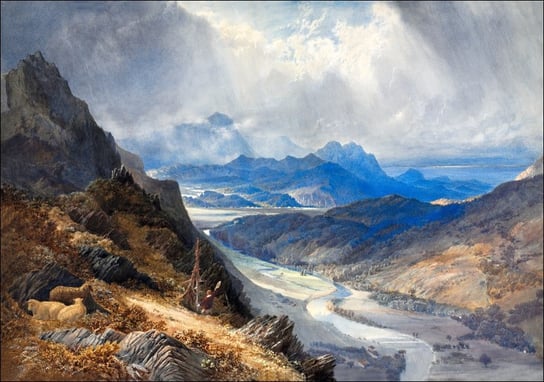 Galeria Plakatu, Plakat, A View from Moel Cynwich Looking Over the Vale of Afon Mawddach and Toward Cader Idris, William Turner, 60x40 cm Galeria Plakatu