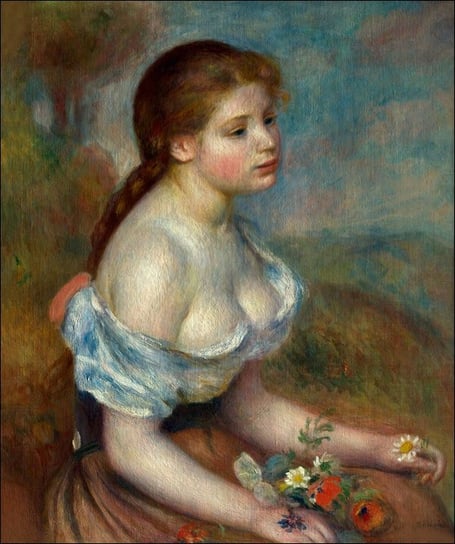 Galeria Plakatu, Plakat, A Young Girl With Daisies, Auguste Renoir, 40x50 cm Galeria Plakatu