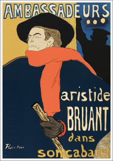 Galeria Plakatu, Plakat, Ambassadeurs: Aristide Bruant dans son cabaret, Henri De Toulouse-Lautrec, 50x70 cm Galeria Plakatu