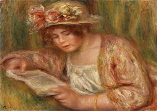 Galeria Plakatu, Plakat, Andrée in a Hat, Reading, Pierre-Auguste Renoir, 29,7x21 cm Galeria Plakatu