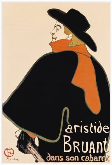Galeria Plakatu, Plakat, Aristide Bruant in his Cabaret, Henri De Toulouse-Lautrec, 50x70 cm Galeria Plakatu