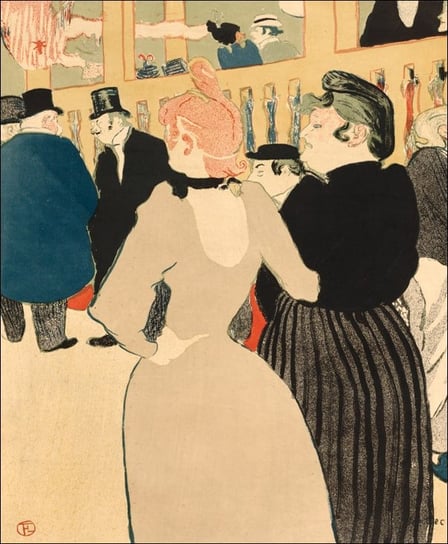 Galeria Plakatu, Plakat, At the Moulin Rouge La Goulue and Her Sister, Henri de Toulouse-Lautrec, 70x100 cm Galeria Plakatu