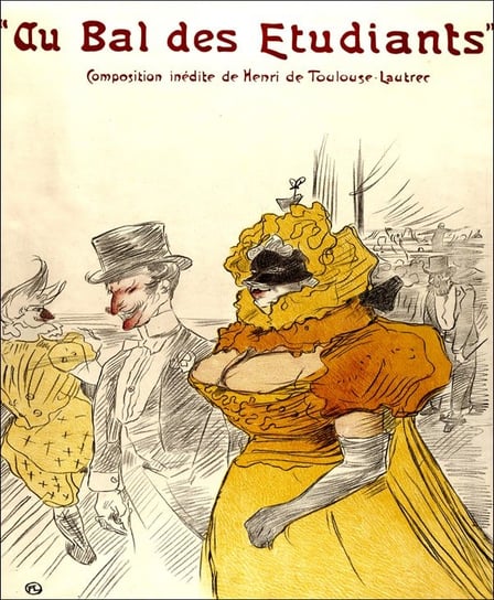 Galeria Plakatu, Plakat, Au Bal des Etudiants, Henri de Toulouse-Lautrec, 50x70 cm Galeria Plakatu