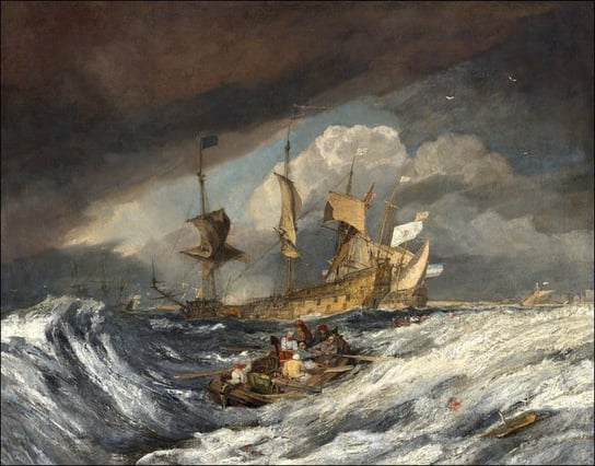 Galeria Plakatu, Plakat, Boats Carrying Out Anchors to the Dutch Men of War, William Turner, 29,7x21 cm Galeria Plakatu
