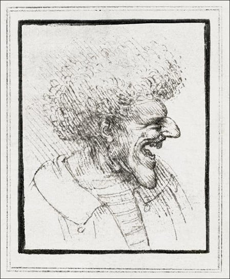 Galeria Plakatu, Plakat, Caricature of a Man with Bushy Hair, Leonardo Da Vinci, 30x30 cm Galeria Plakatu